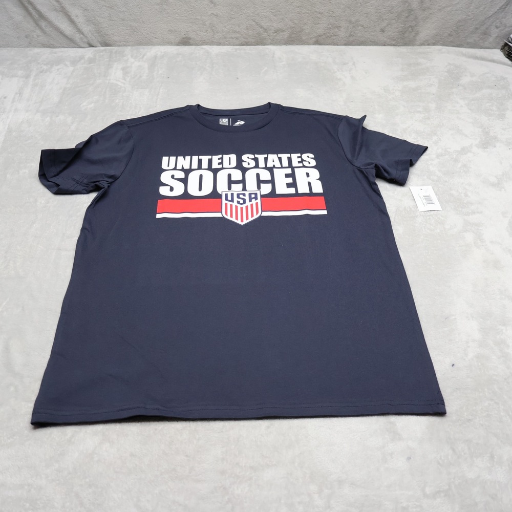 Icon Sports Shirt Mens Small Blue Team USA Football Graphic Tee Fan Gear NEW